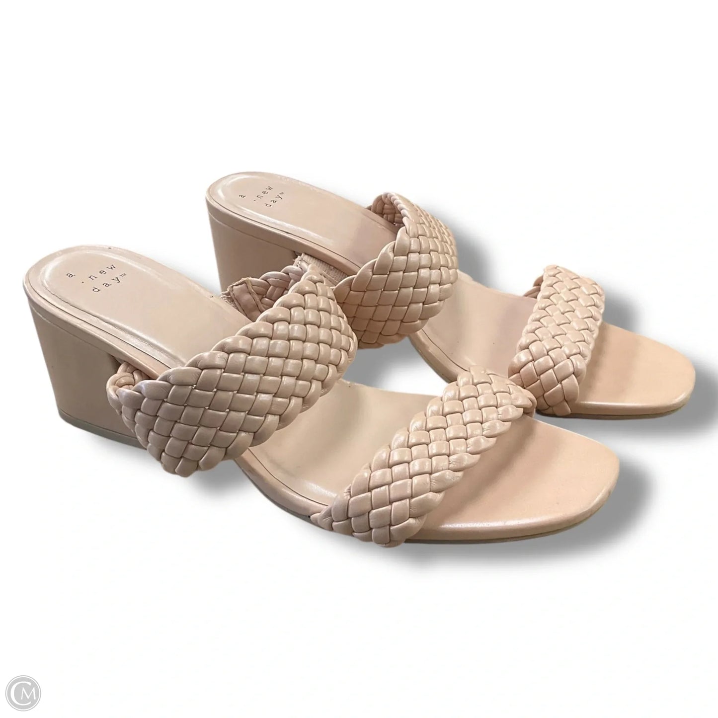 Sandals Heels Block By A New Day In Tan, Size: 9