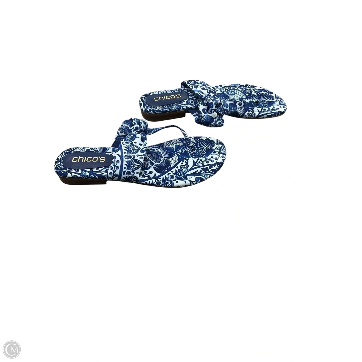 Sandals Flats By Chicos In Nautical Print, Size: 7.5