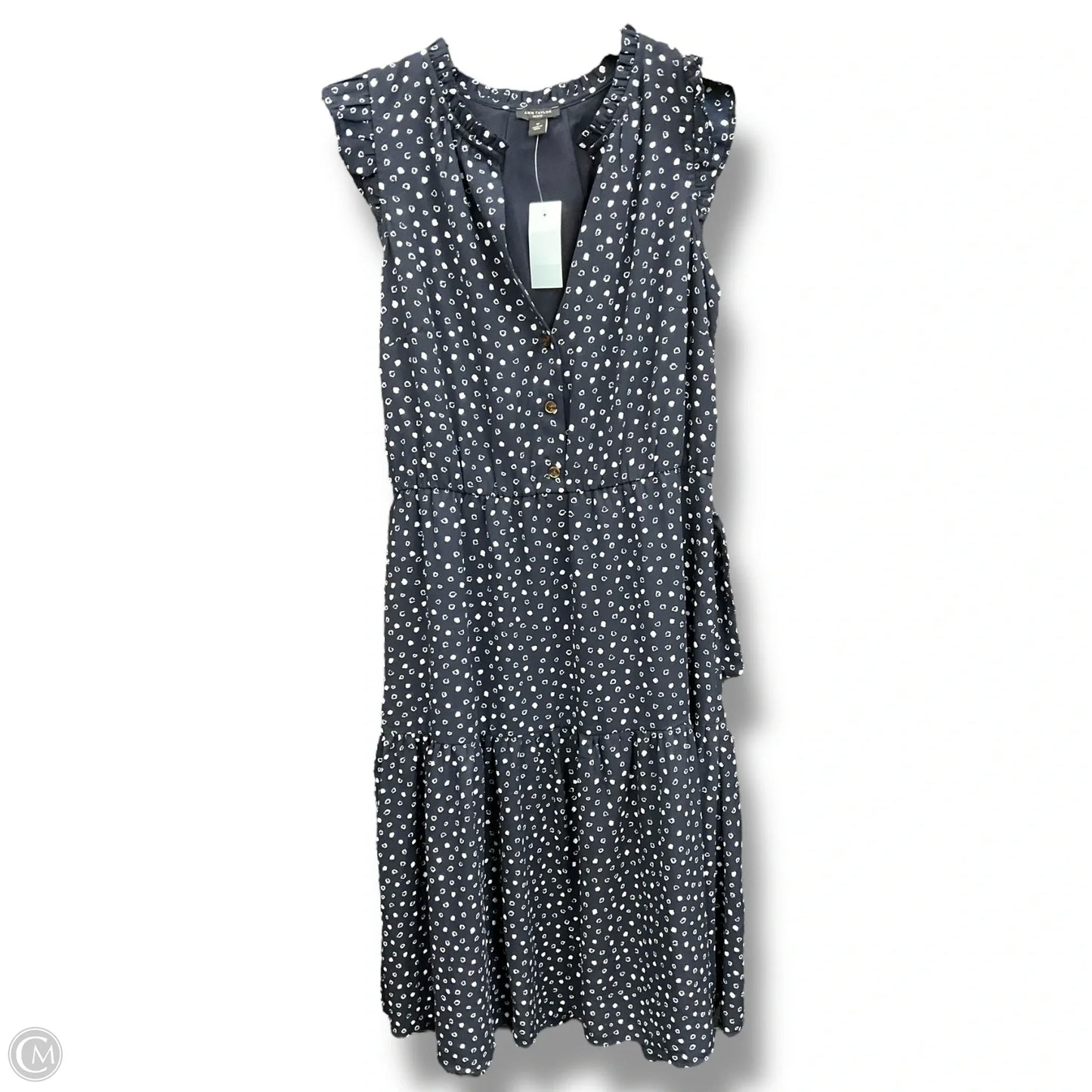 Dress Casual Midi By Ann Taylor In Navy, Size: Sp