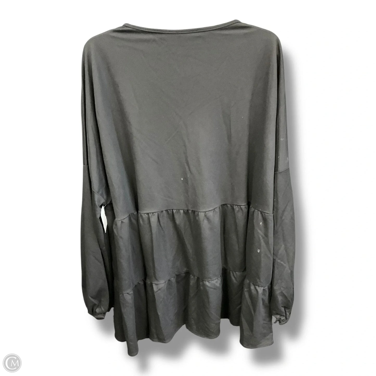 Top Long Sleeve Basic By Chicsoul In Black, Size: 3x