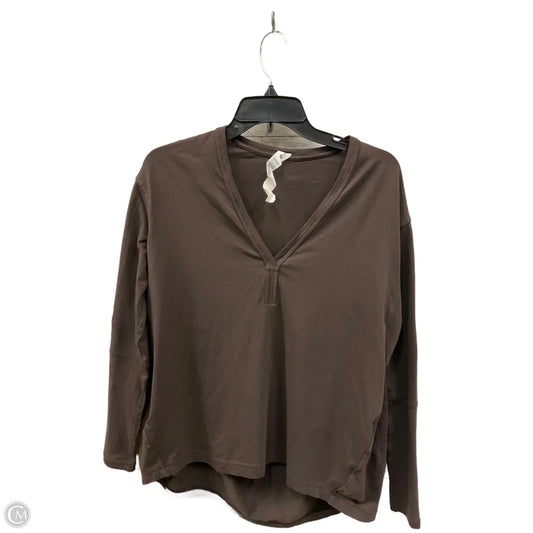 Athletic Top Long Sleeve Collar By Lululemon In Brown, Size: S