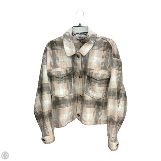 Jacket Shirt By For The Republic In Brown & Cream, Size: Xl