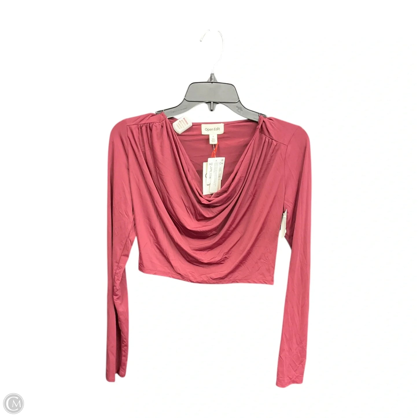 Top Long Sleeve By Open Edit In Red, Size: S