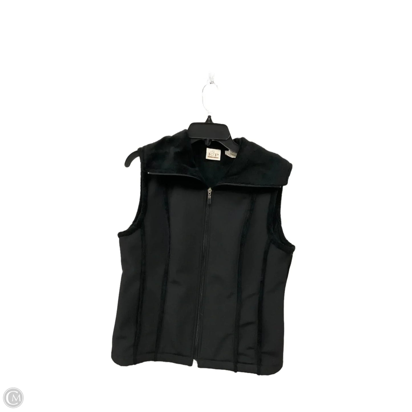 Vest Faux Fur & Sherpa By Clothes Mentor In Black, Size: M