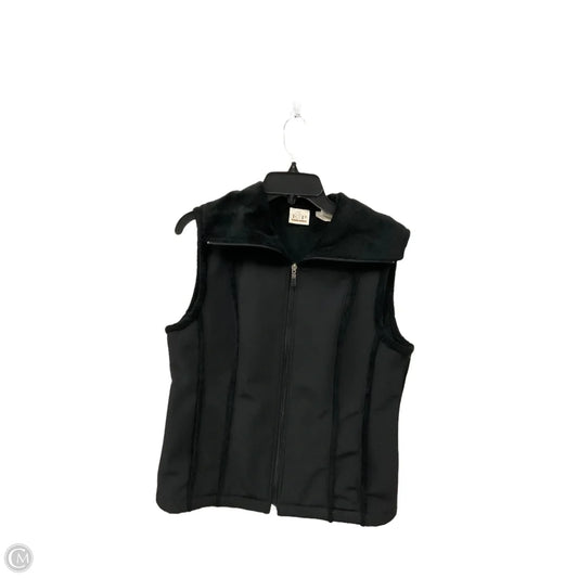 Vest Faux Fur & Sherpa By Clothes Mentor In Black, Size: M