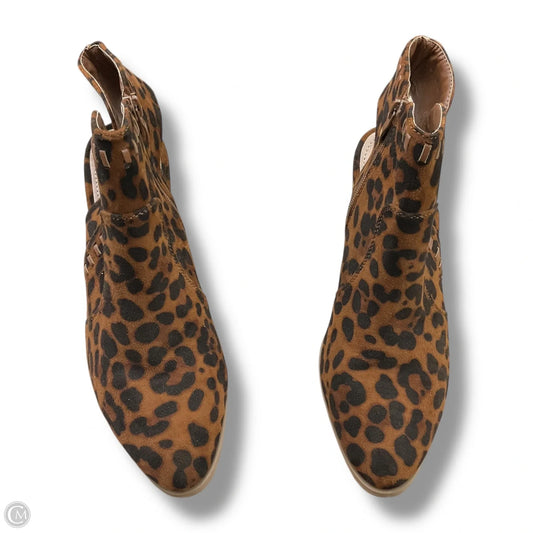 Boots Ankle Heels By Clothes Mentor In Animal Print, Size: 8