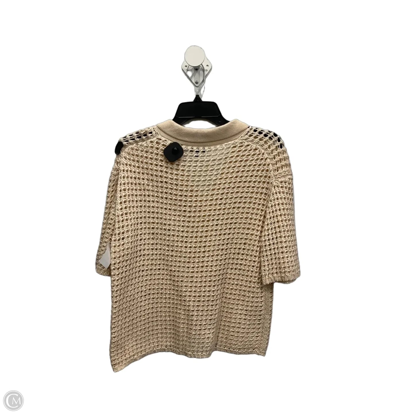 Blouse Short Sleeve By Theory In Beige, Size: L
