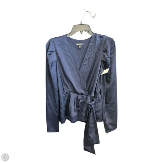 Top Long Sleeve By Express In Navy, Size: S