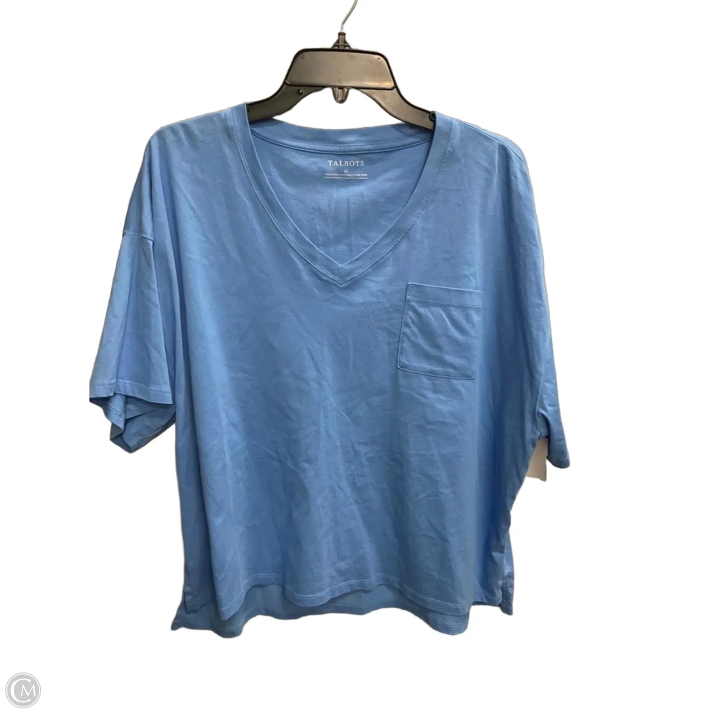 Top Short Sleeve Basic By Talbots In Blue, Size: Xl