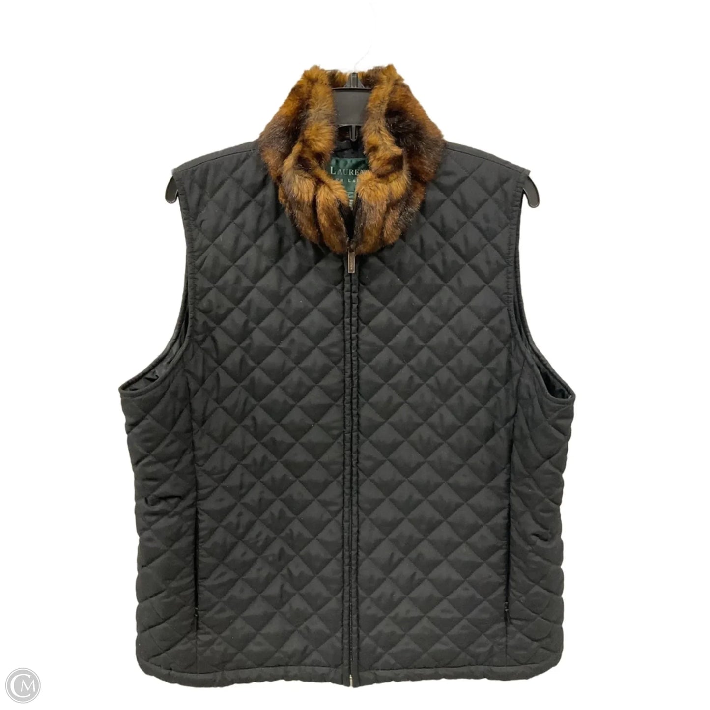 Vest Puffer & Quilted By Lauren By Ralph Lauren In Black, Size: L