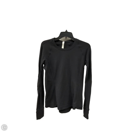 Athletic Top Long Sleeve Crewneck By Lululemon In Black, Size: M