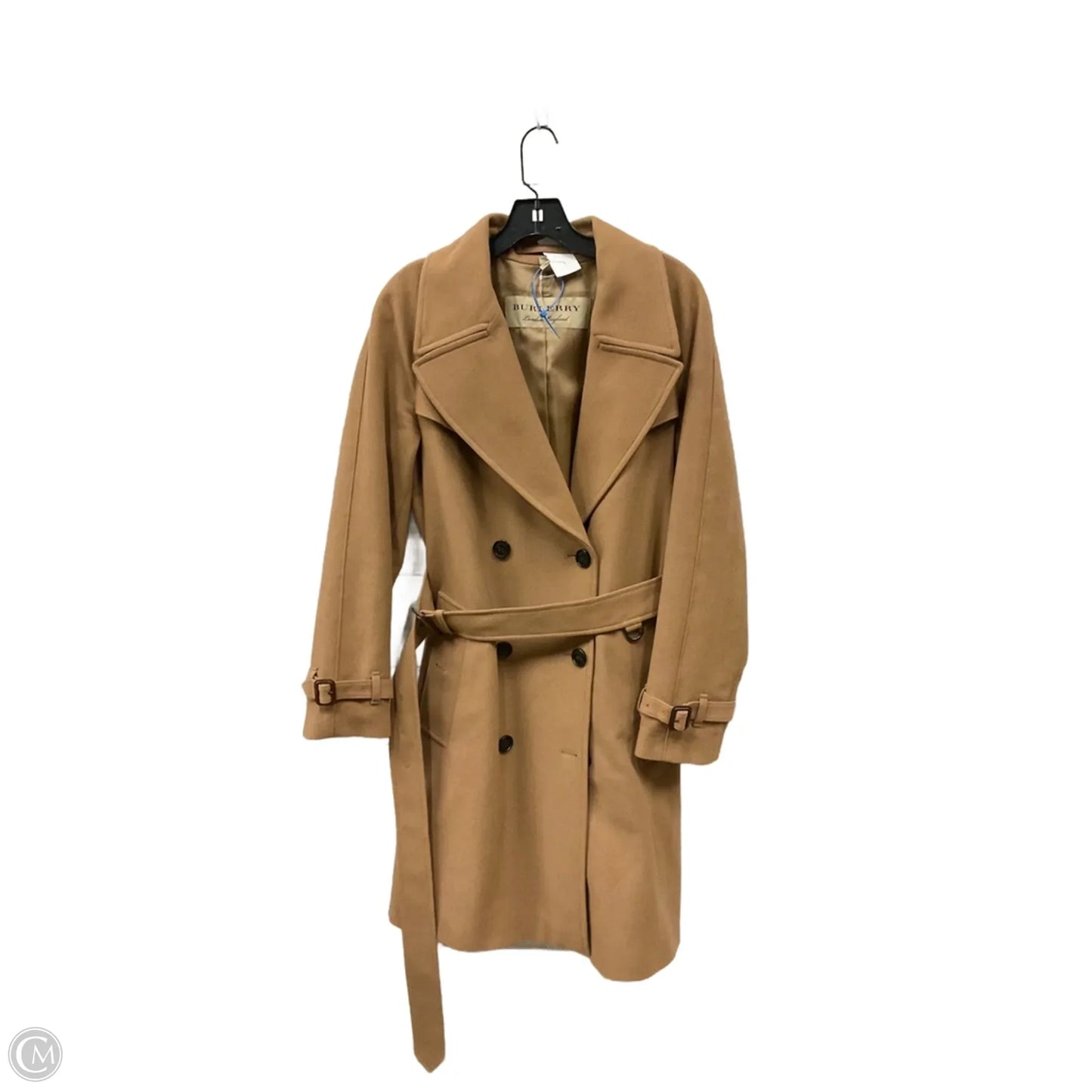 Coat Luxury Designer By Burberry In Tan, Size: M