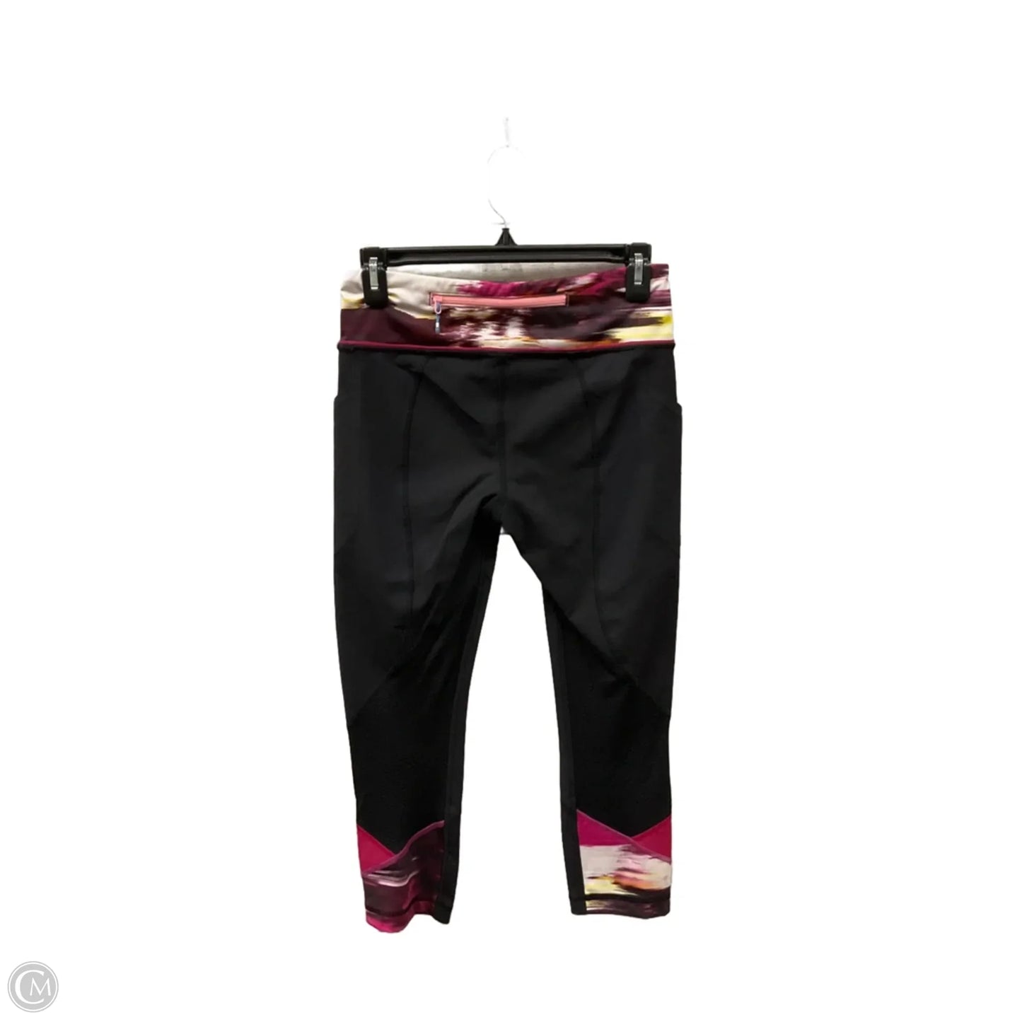 Athletic Leggings By Lululemon In Black & Pink, Size: S