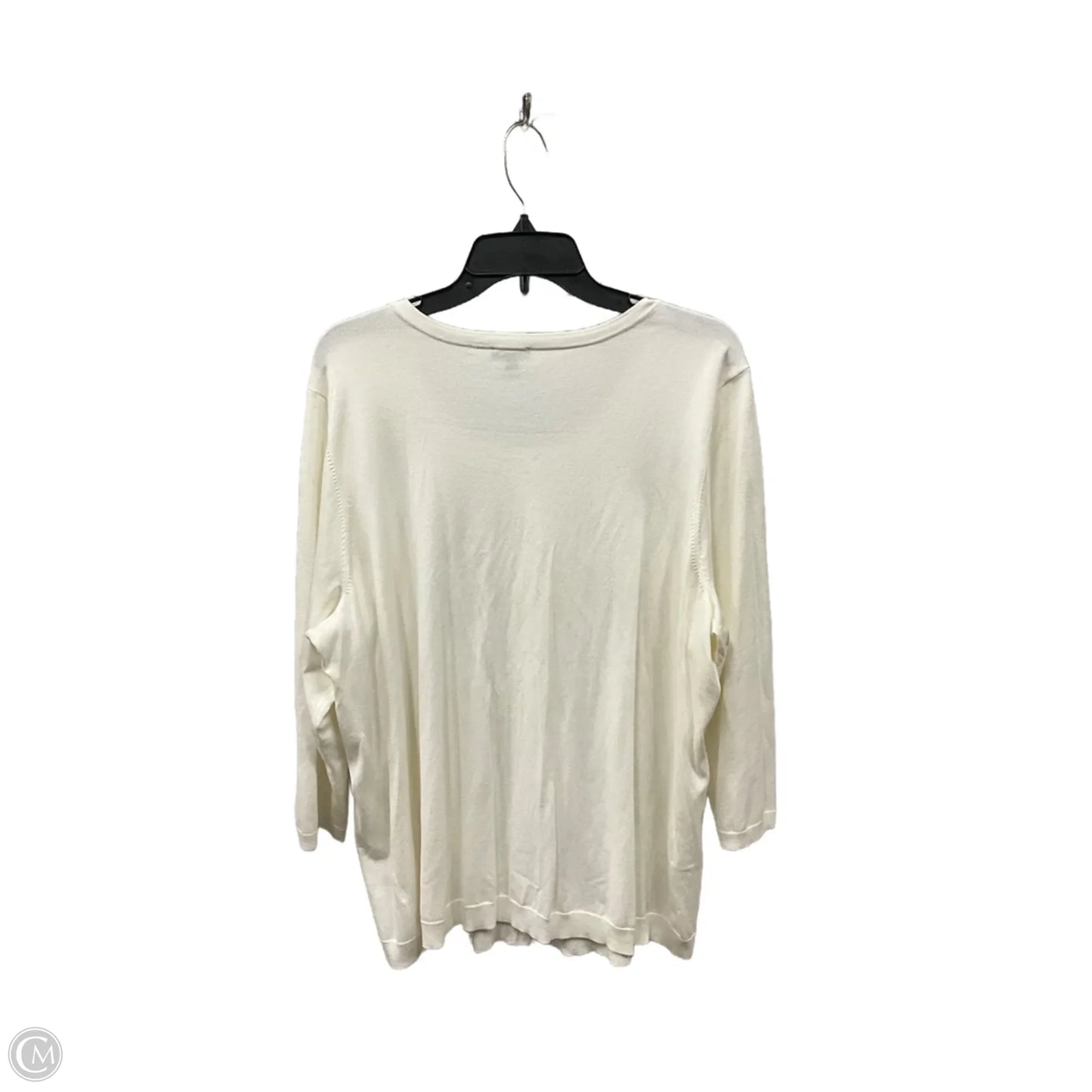 Cardigan By Talbots In White, Size: 2x