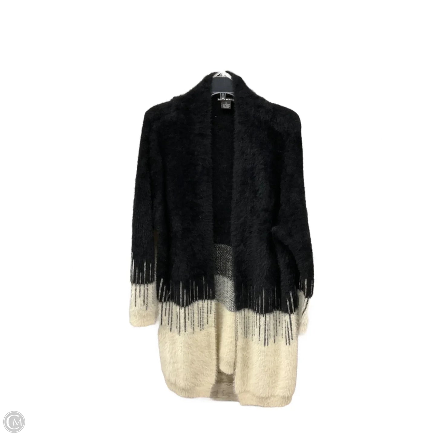 Cardigan By Clothes Mentor In Black & Cream, Size: Xl