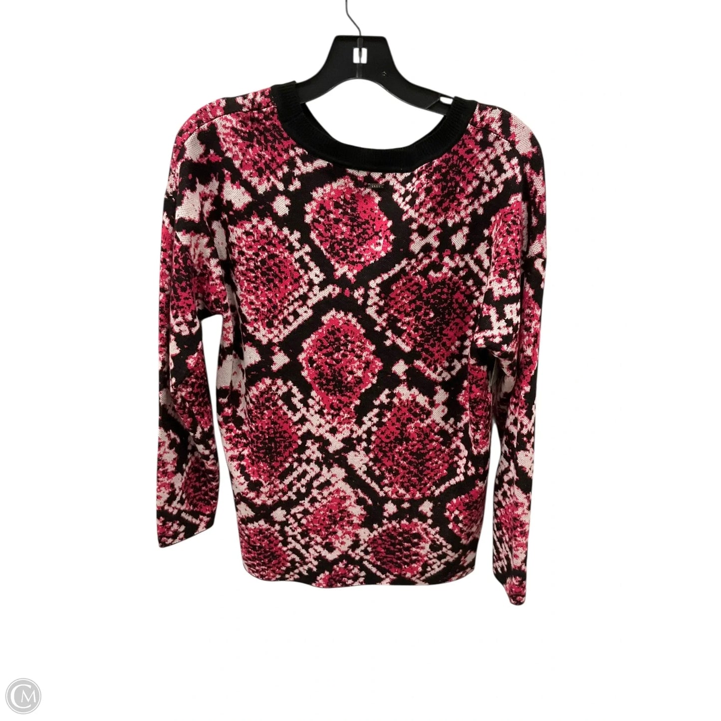 Sweater By Dkny In Black & Pink, Size: M