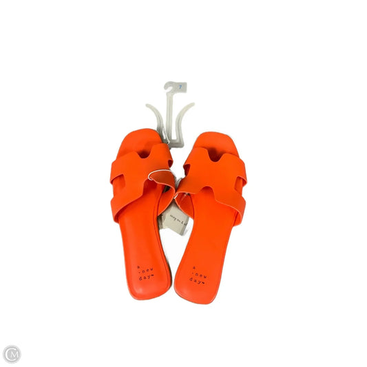 Sandals Flats By A New Day In Orange, Size: 7