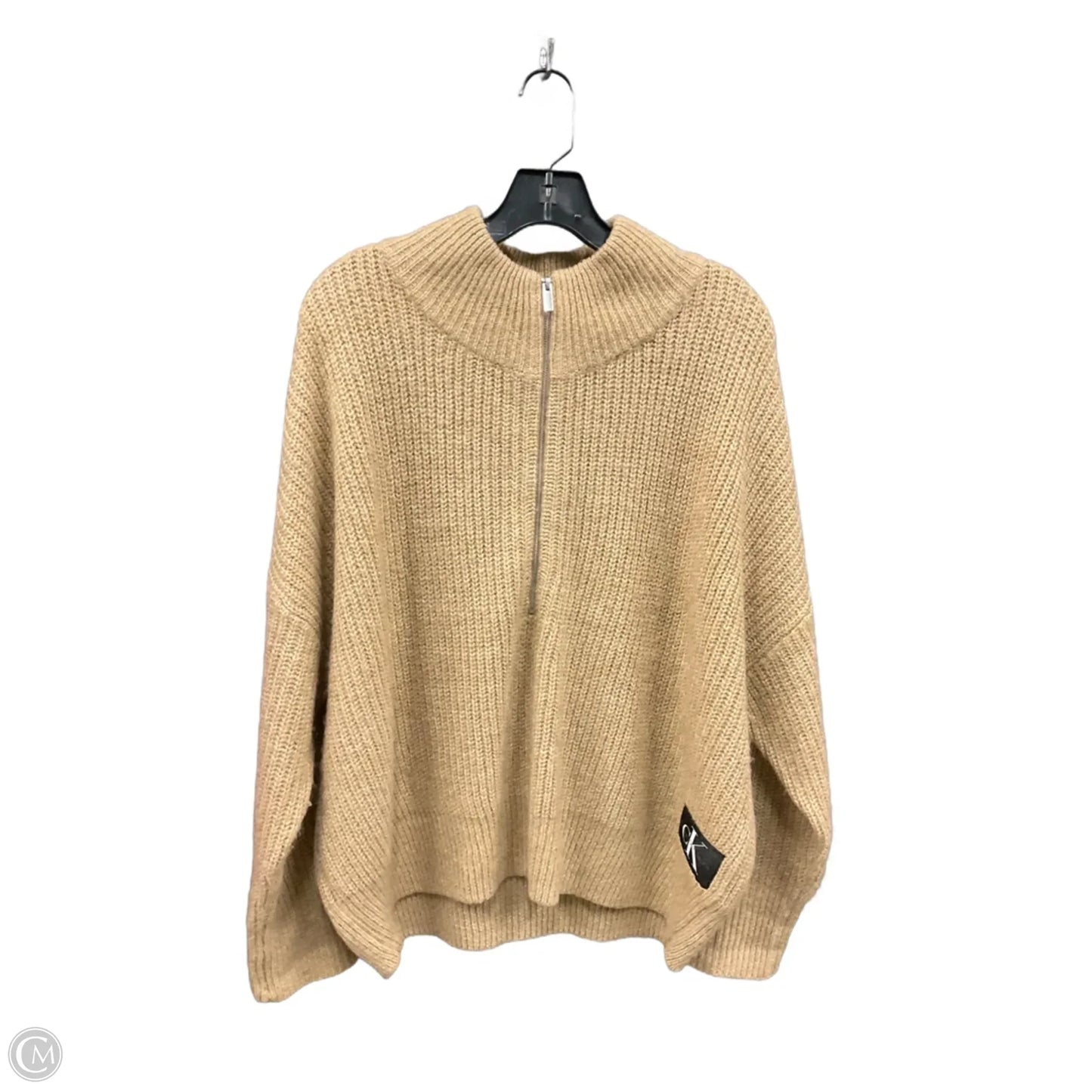 Sweatshirt Collar By Calvin Klein In Brown, Size: Xl