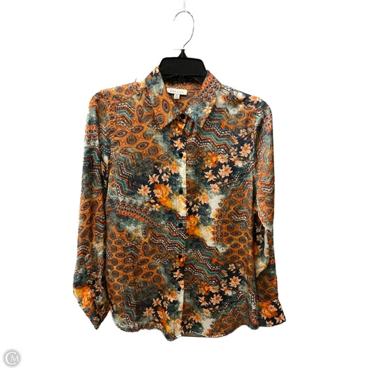 Blouse Long Sleeve By Clothes Mentor In Orange, Size: M