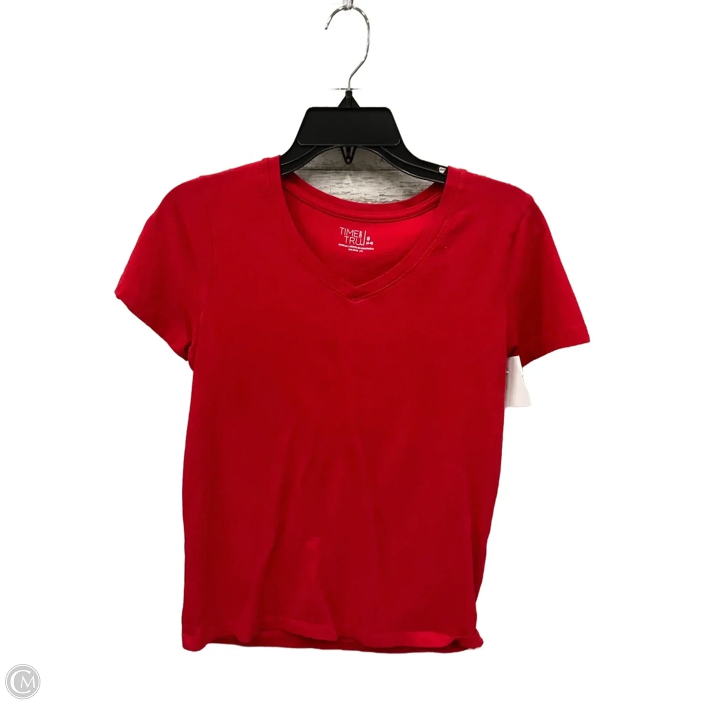 Top Short Sleeve Basic By Time And Tru In Red, Size: S