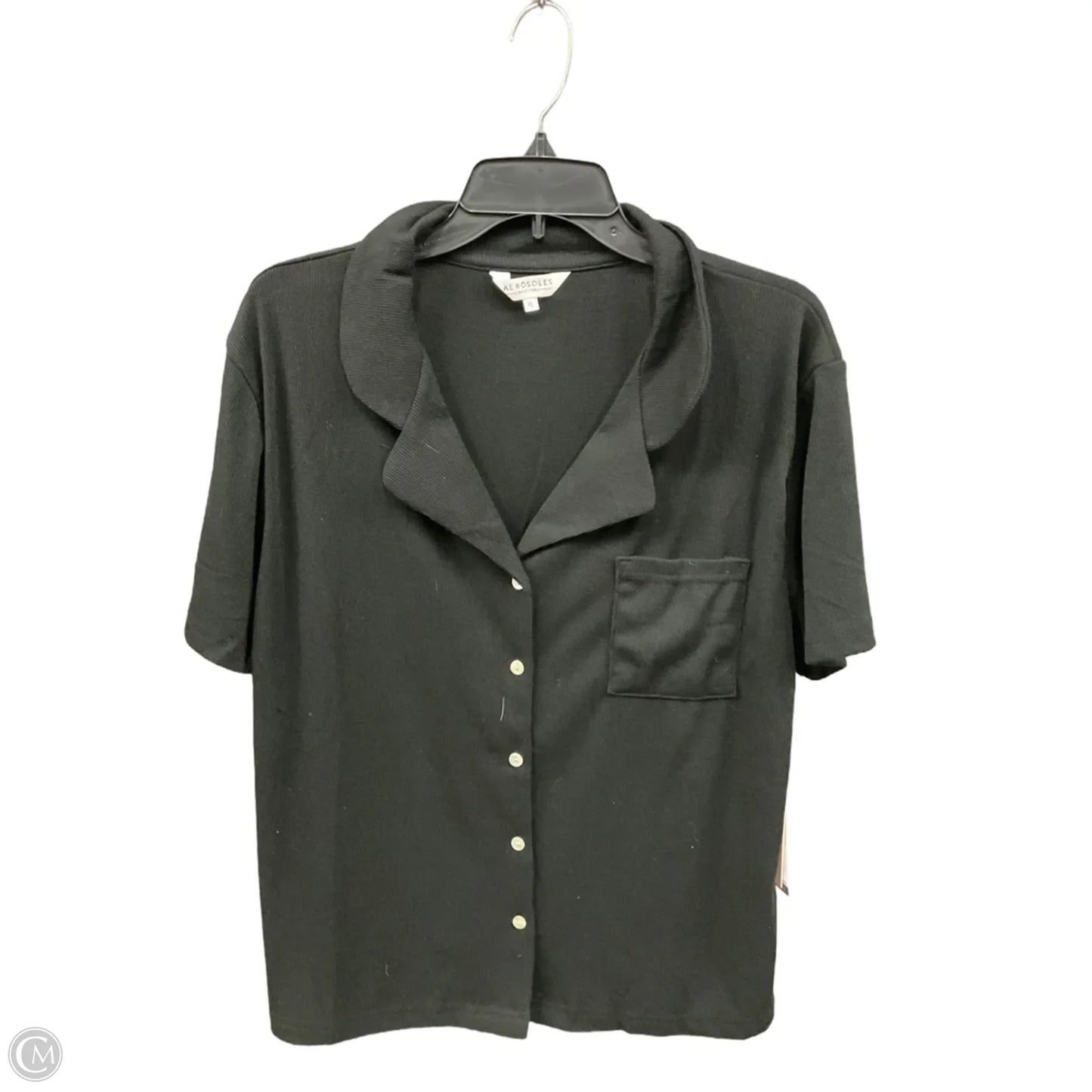 Top Short Sleeve Basic By Aerosoles In Black, Size: Xl
