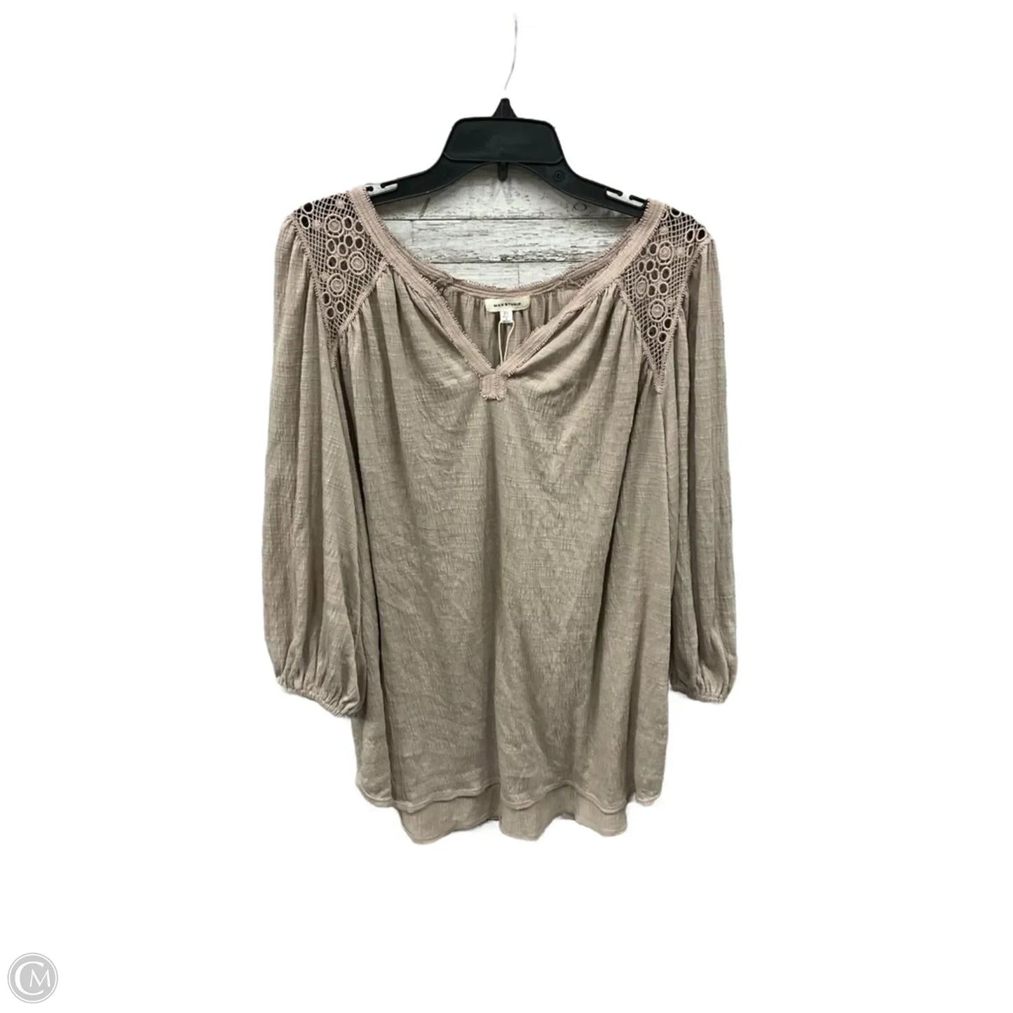 Top 3/4 Sleeve By Max Studio In Grey, Size: 2x