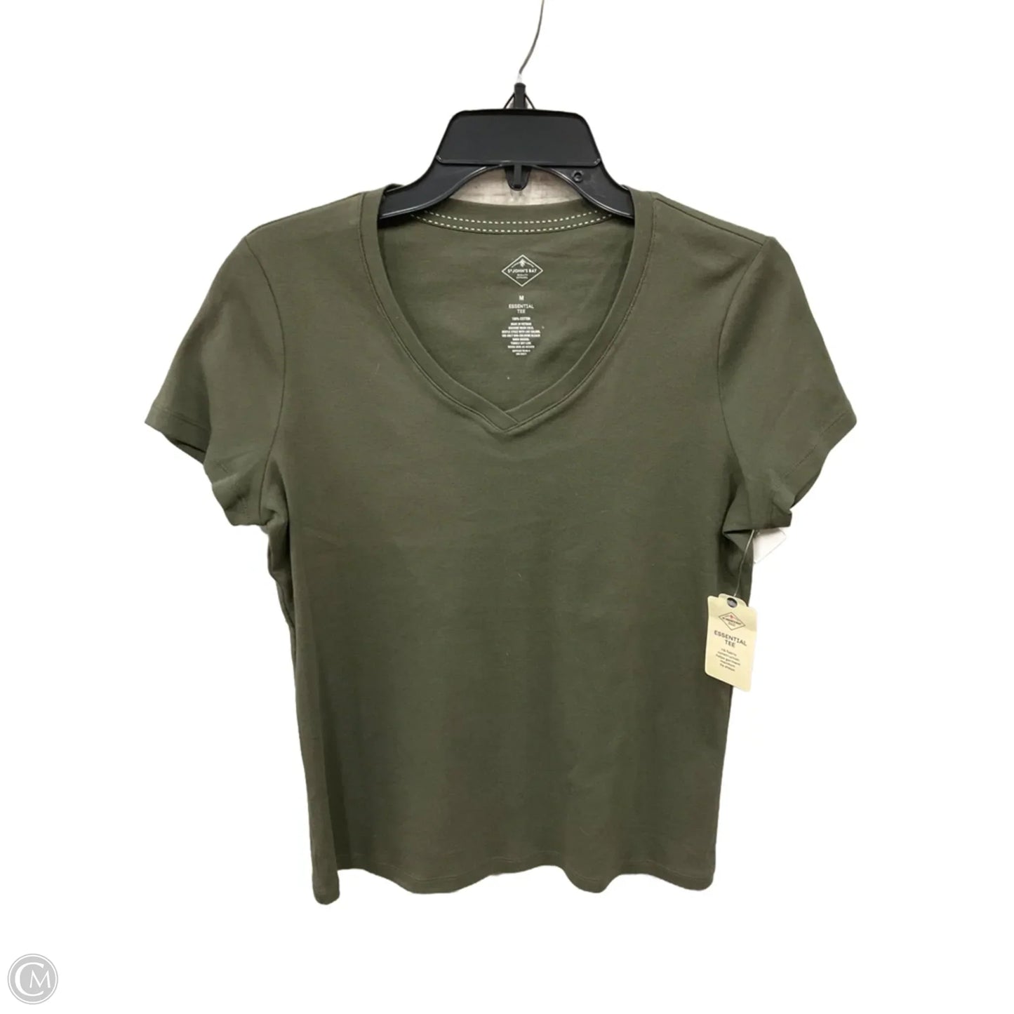 Top Short Sleeve Basic By St Johns Bay In Green, Size: M