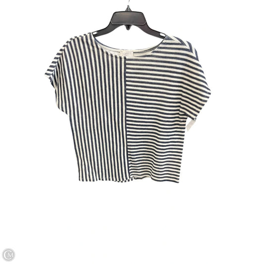 Top Short Sleeve By Loft In Striped Pattern, Size: L