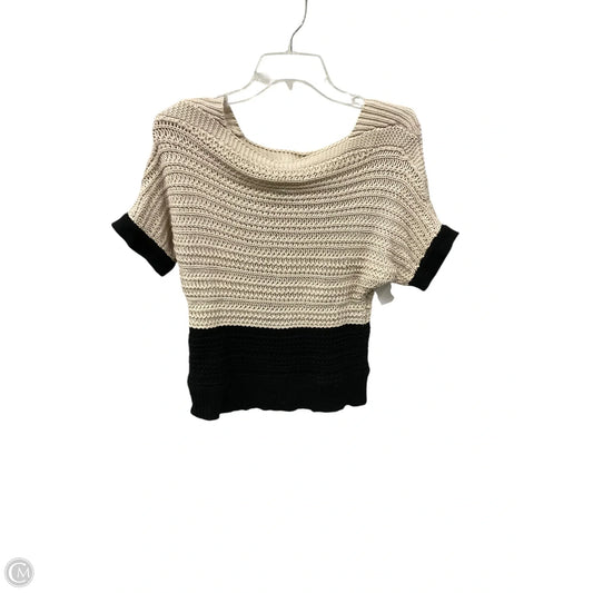 Top Short Sleeve By Loft In Black & Cream, Size: Xs