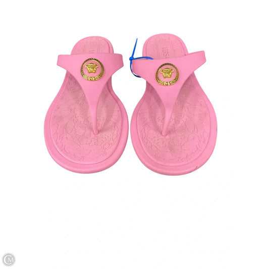 Sandals Luxury Designer By Versace In Pink, Size: 8.5