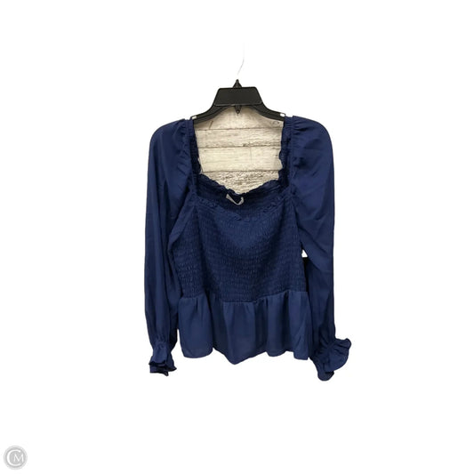 Top Long Sleeve By 89th And Madison In Navy, Size: 1x