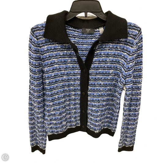 Blouse Long Sleeve By Tahari In Black & Blue, Size: Xl