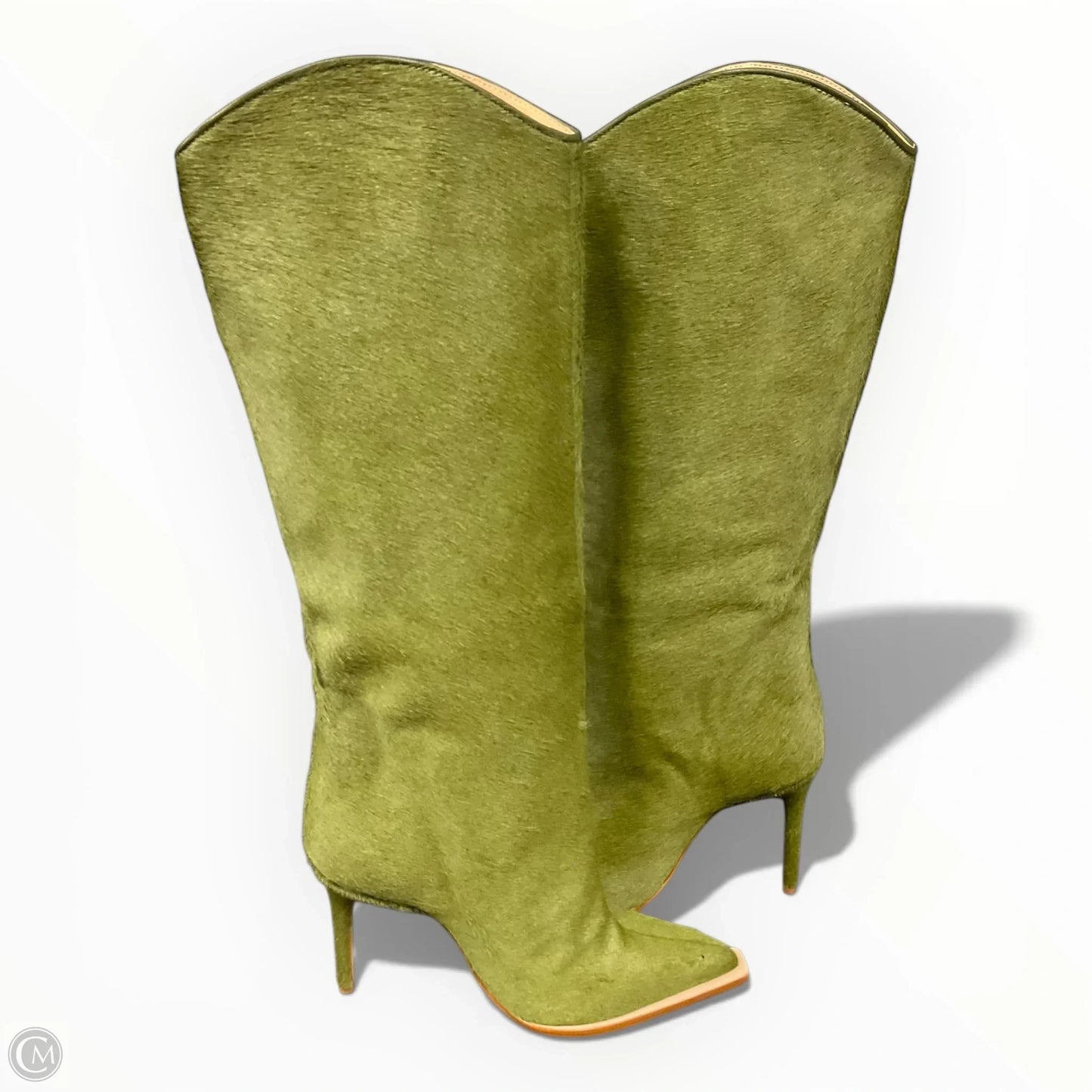 Boots Knee Heels By Clothes Mentor In Green, Size: 7.5