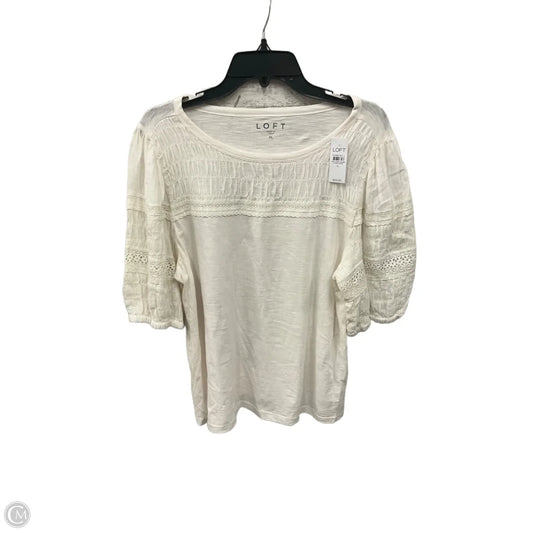 Top 3/4 Sleeve By Loft In White, Size: Xl