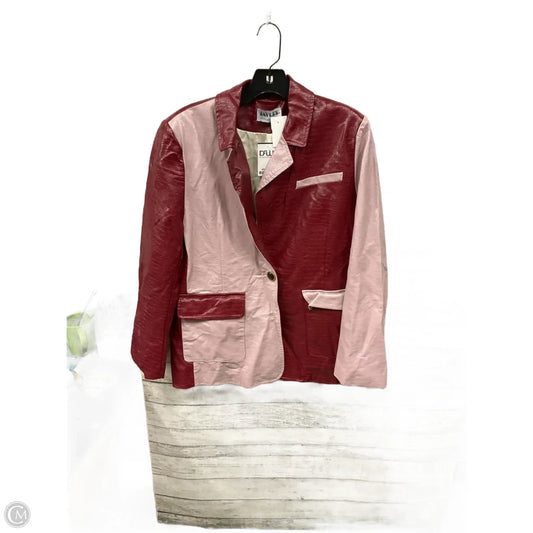 Jacket Moto By Jayley In Pink & Red, Size: M