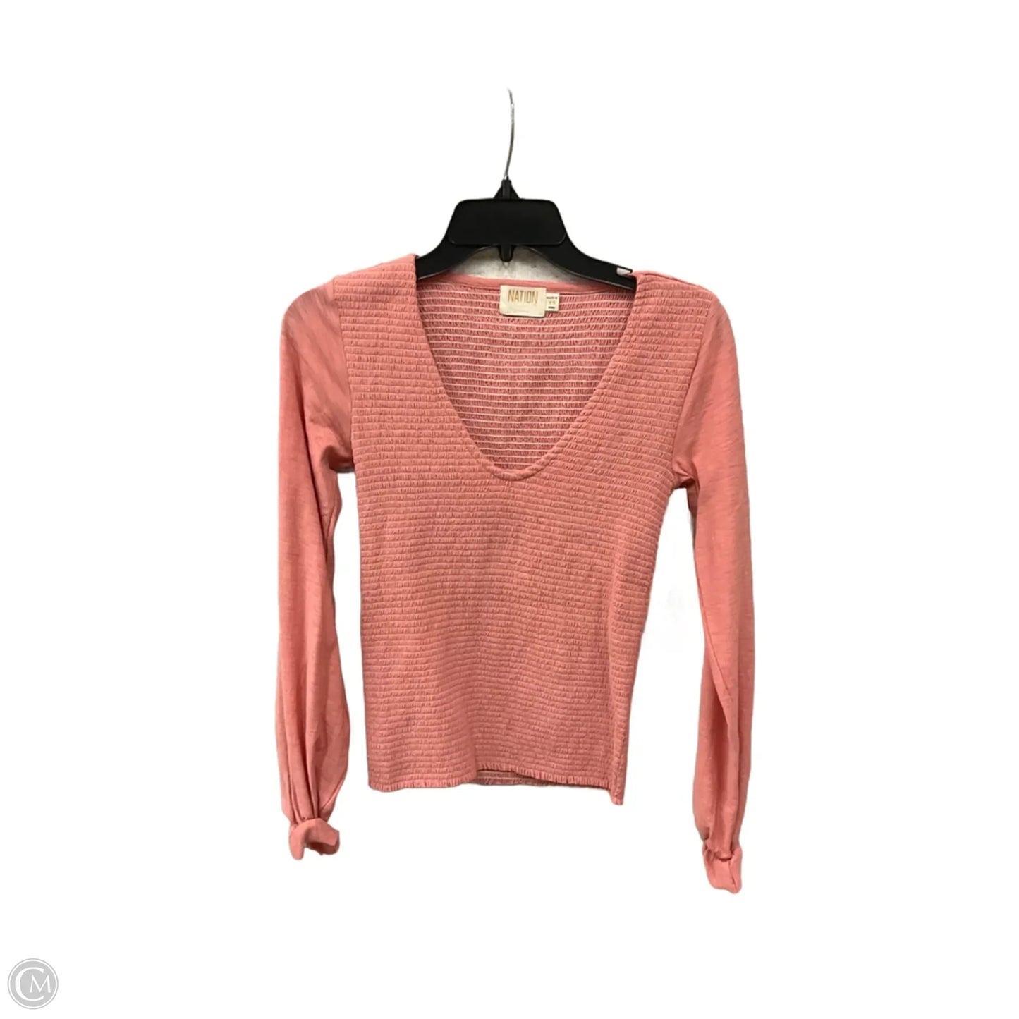 Top Long Sleeve By Nation In Coral, Size: Xs