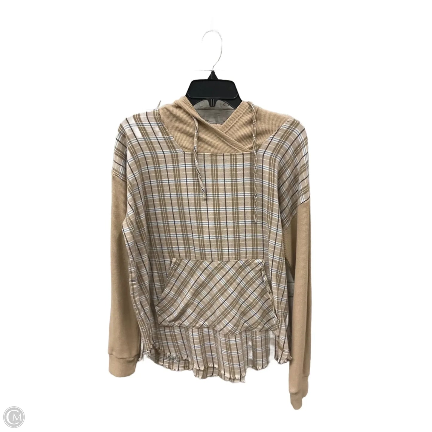 Sweatshirt Hoodie By Bke In Tan, Size: S