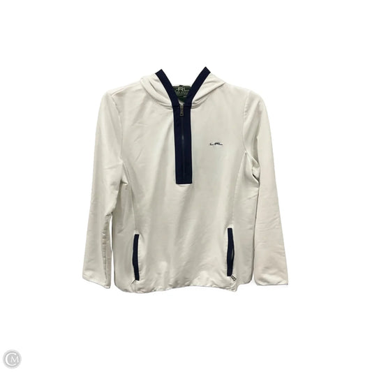 Athletic Jacket By Lauren By Ralph Lauren In Blue & White, Size: L