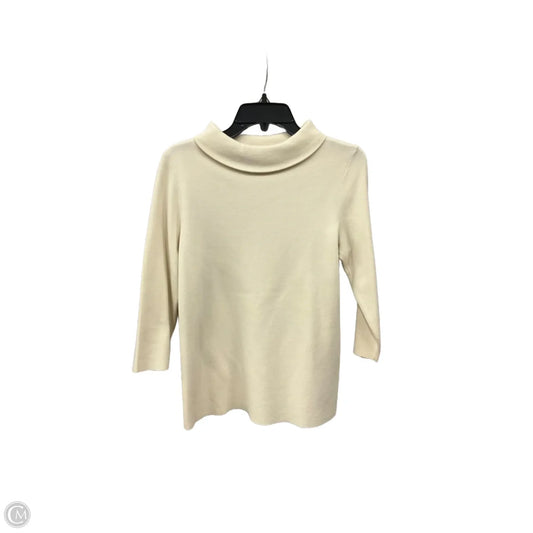 Top Long Sleeve By Talbots In Cream, Size: Mp