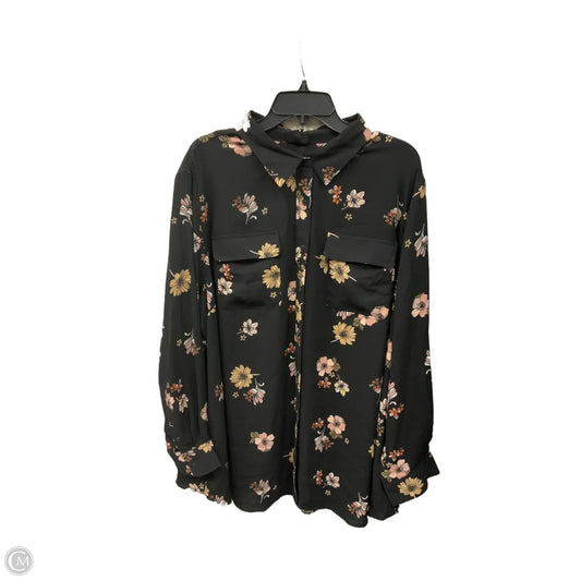 Blouse Long Sleeve By Who What Wear In Floral Print, Size: 4x