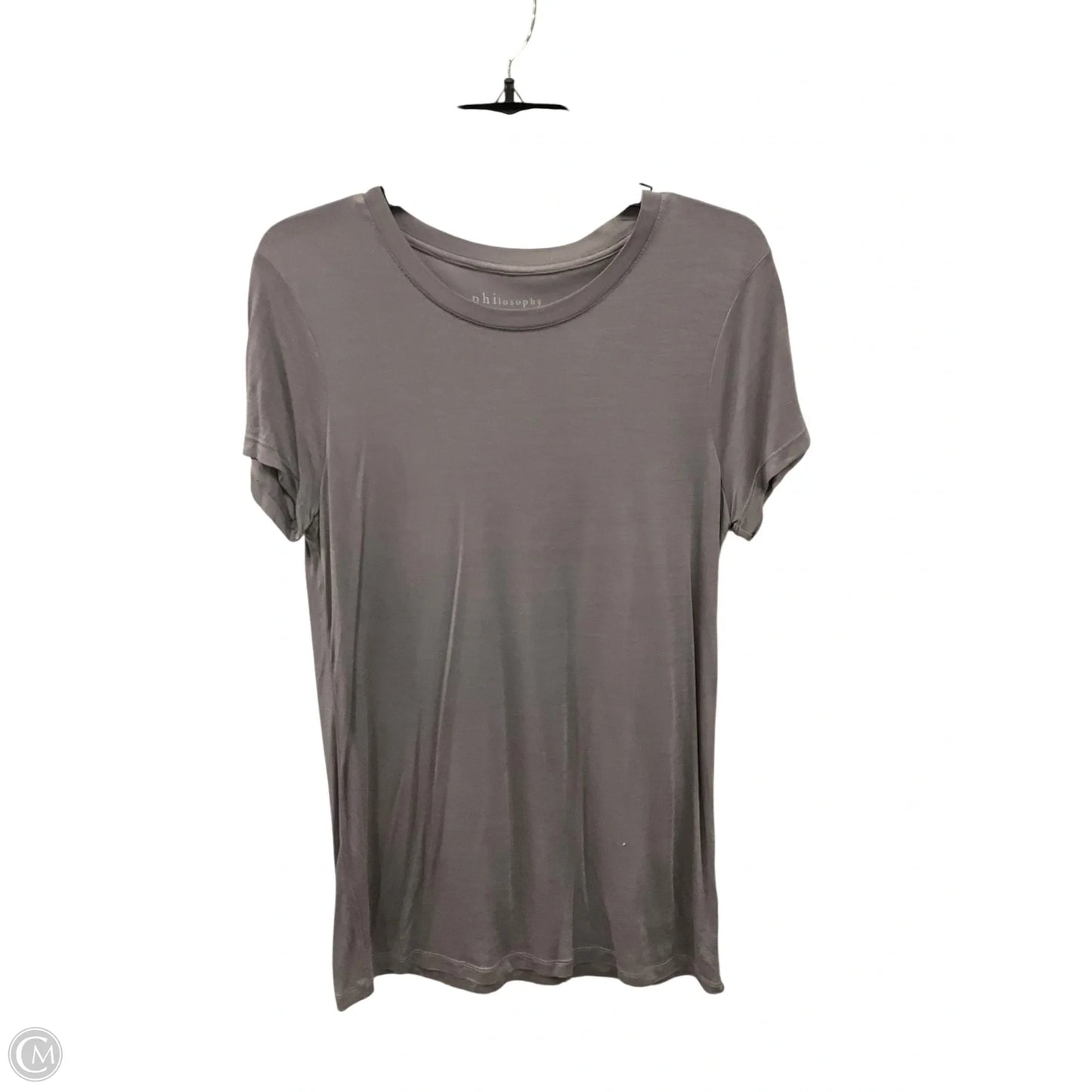 Top Short Sleeve By Philosophy In Grey, Size: M