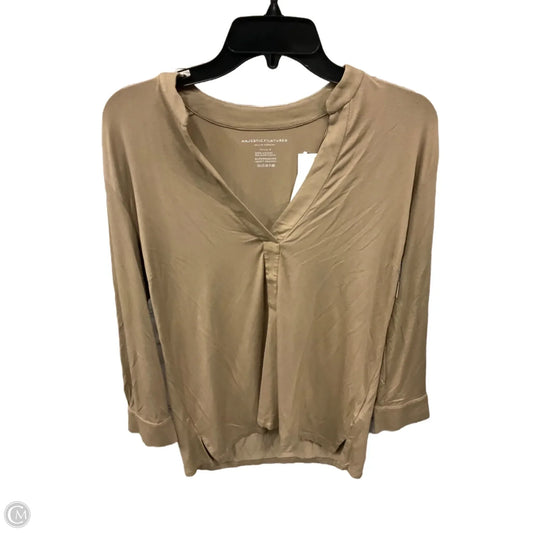 Top Long Sleeve By Majestic Filatures In Tan, Size: Xl