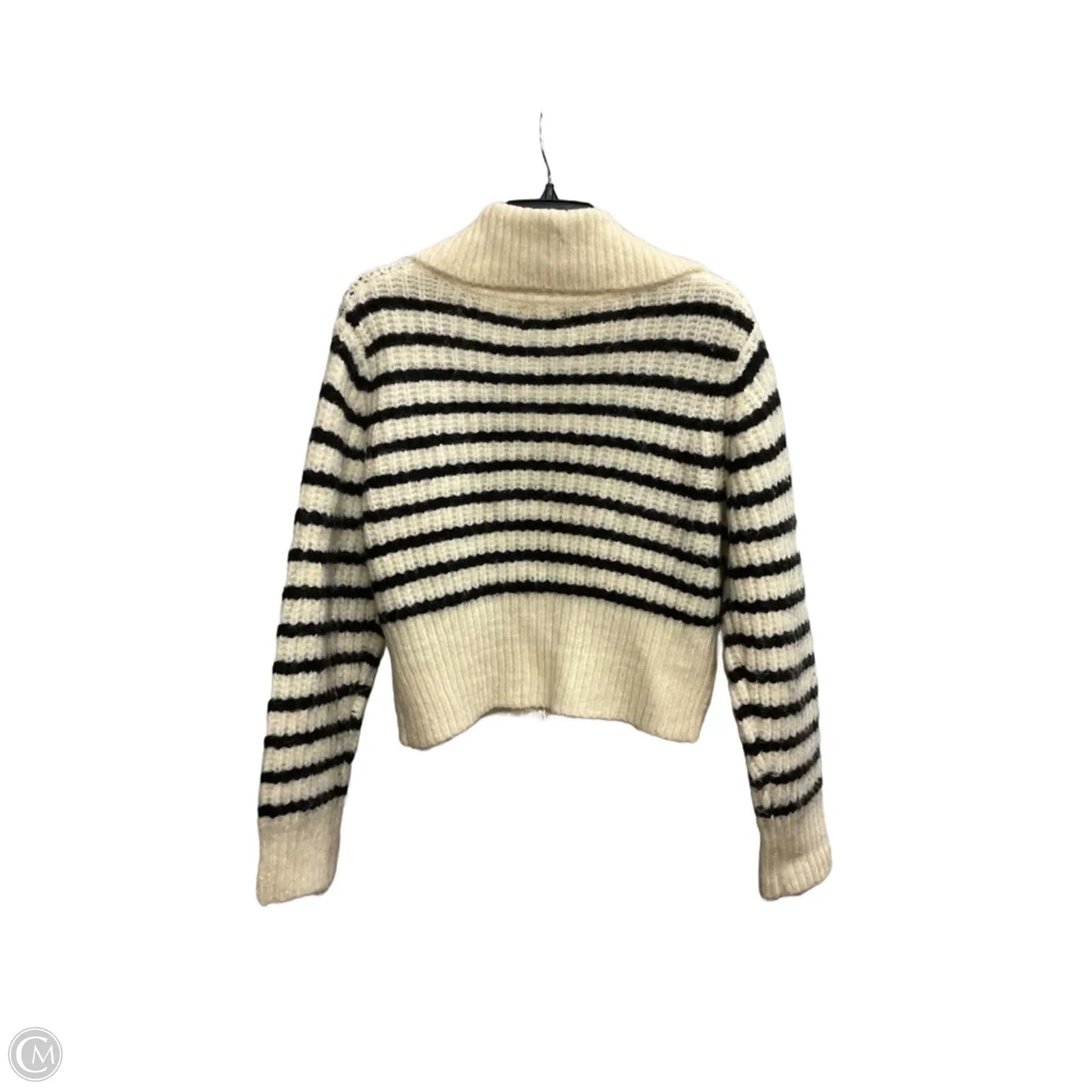 Sweatshirt Collar By Universal Thread In Black & Cream, Size: M