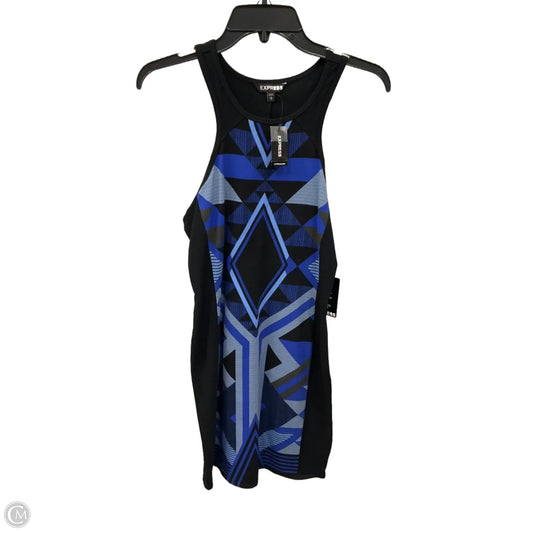 Dress Casual Midi By Express In Black & Blue, Size: M