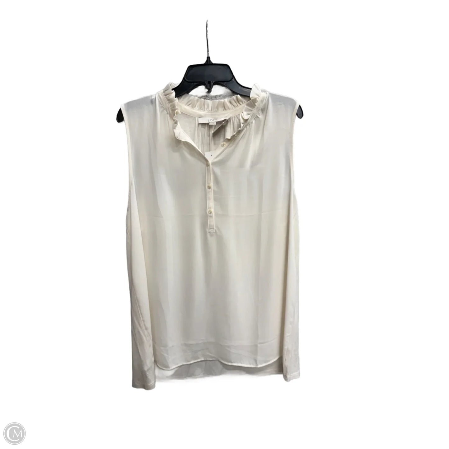 Top Sleeveless By Loft In Cream, Size: Xl