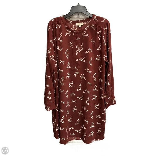 Dress Casual Midi By Loft In Floral Print, Size: Xl