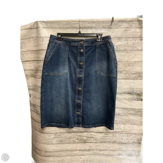 Skirt Midi By Liz Claiborne In Blue Denim, Size: 10