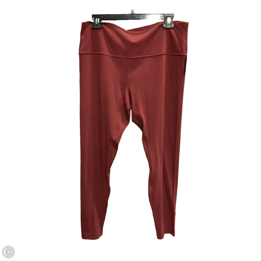 Athletic Leggings By Lululemon In Red, Size: Xxl