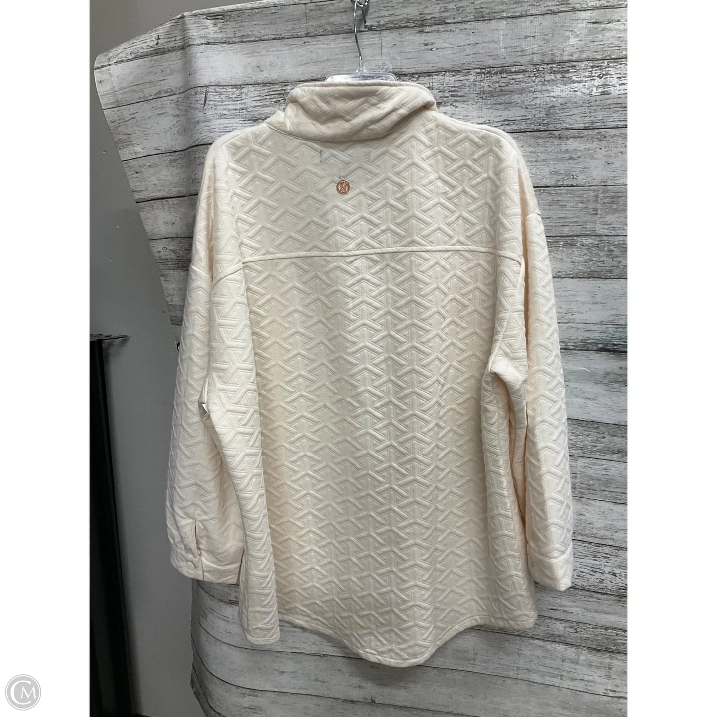 Jacket Shirt By Simply Southern In Cream, Size: Xxl