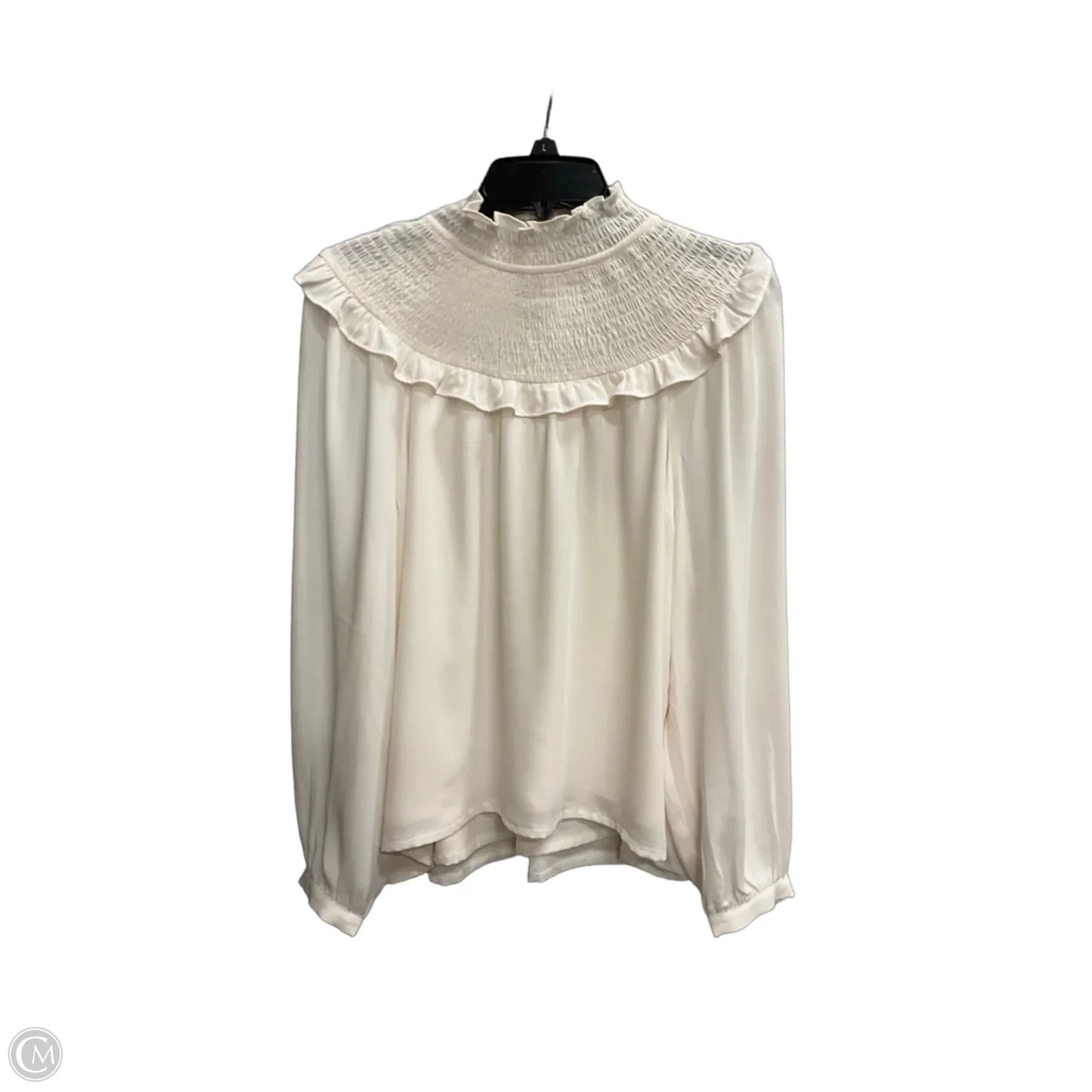 Top Long Sleeve By Loft In Cream, Size: Lp